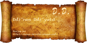 Dénes Dévald névjegykártya